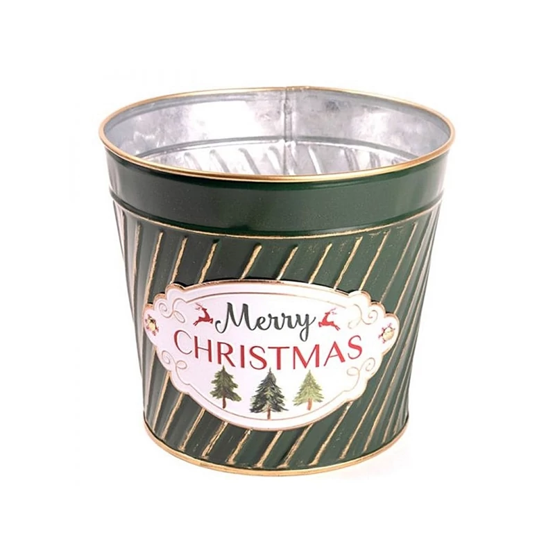 Merry Christmas karácsonyi bádog kaspó