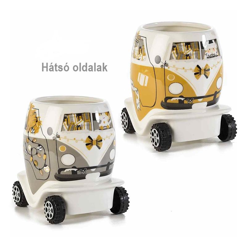 Gurulós karácsonyi porcelán bögre