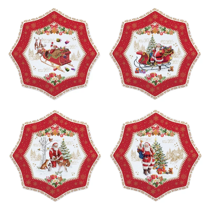 Csillag formájú karácsonyi porcelán desszertes tányér szett - Christmas Memories (Easy Life)