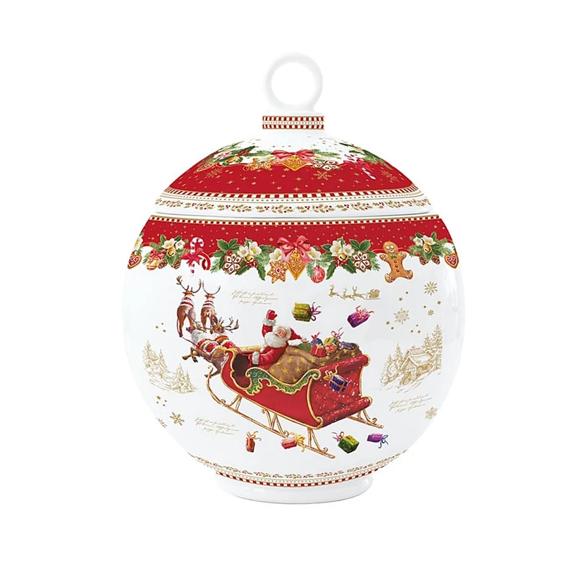 Porcelán keksztároló gömb - Christmas Memories (Easy Life) 18x23cm