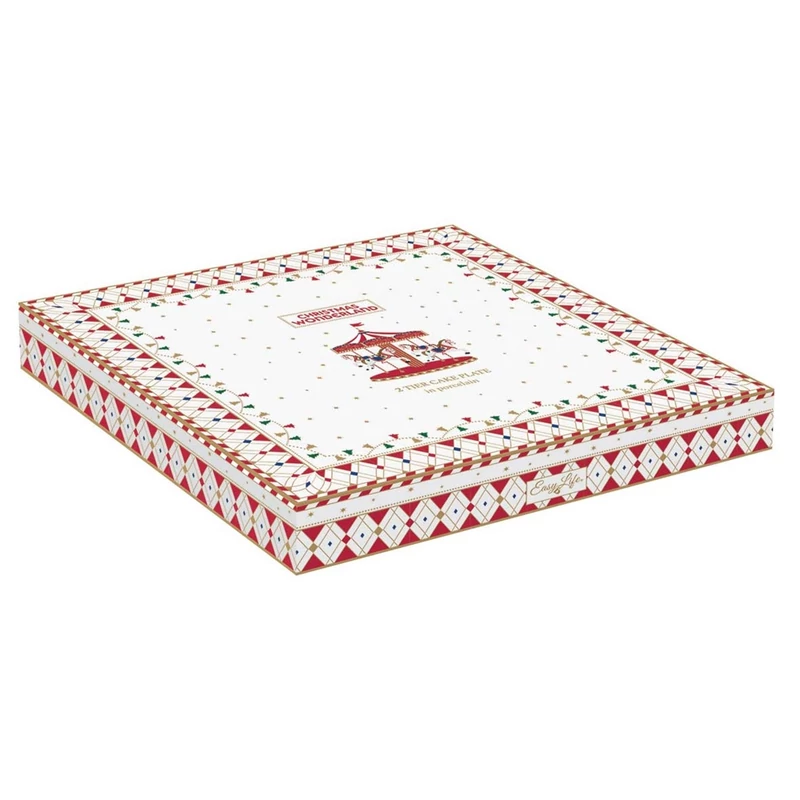 Karácsonyi porcelán tortatál lapáttal díszdobozban - Christmas Wonderland (Easy Life)