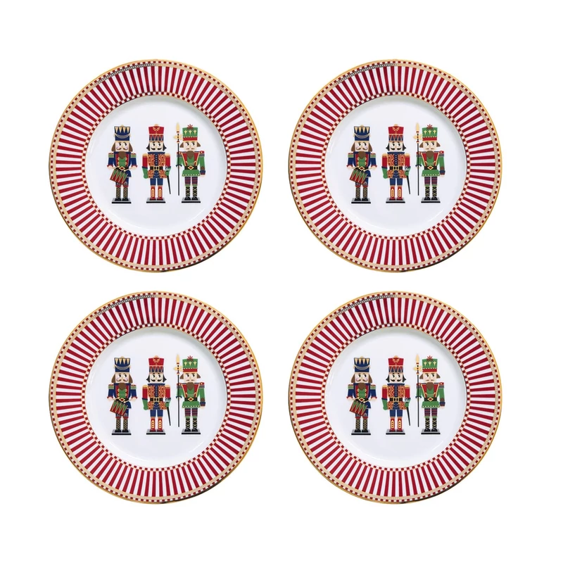 Karácsonyi diótörős porcelán süteményes készlet- Nutcrackers (easy Life) 4db-os