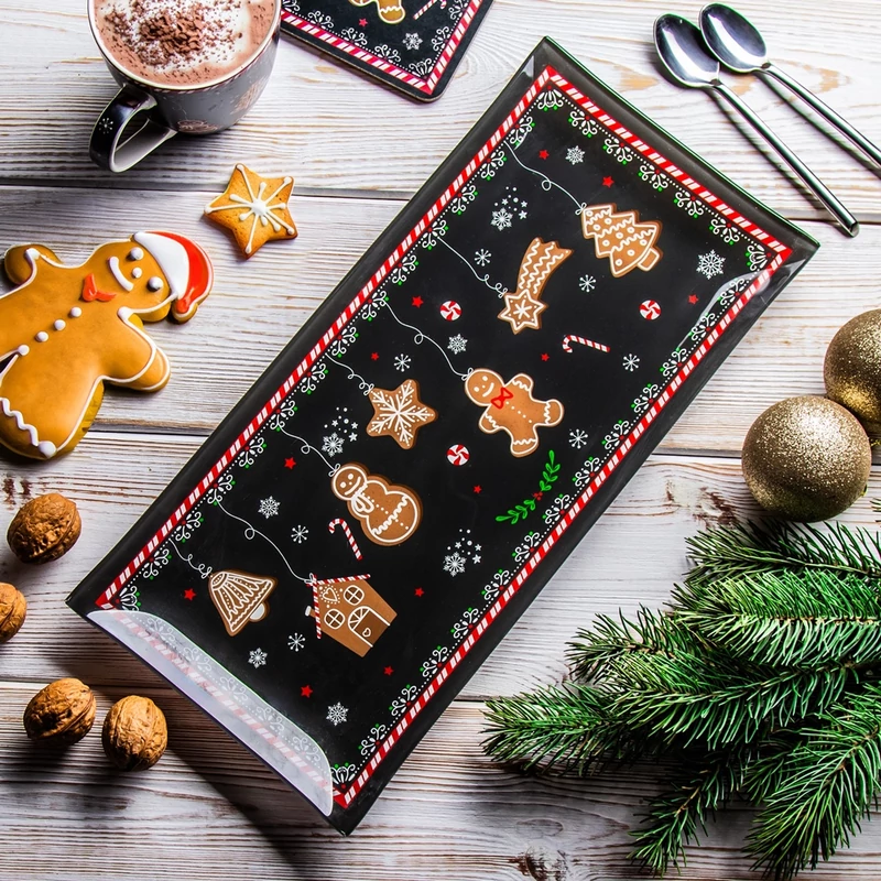 Mézeskalács karácsonyi üvegtál - Gingerbread (Easy Life)