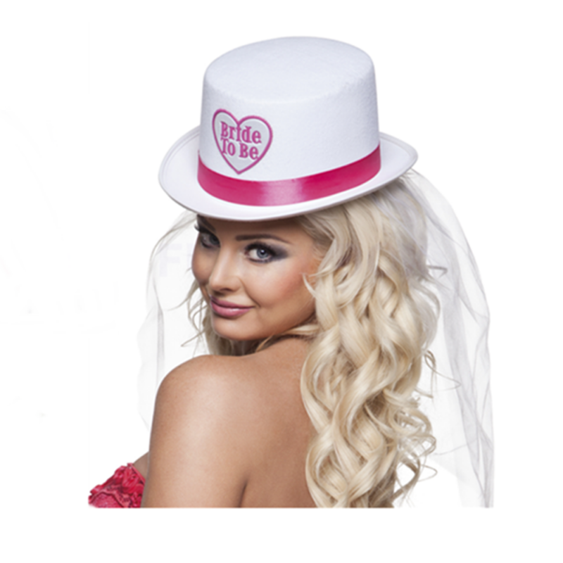 Lánybúcsú kalap fátyollal (Bride to be)
