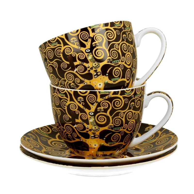 Klimt: Az élet fája - Kétszemélyes porcelán csésze tányérral (Duo Gift) 250ml 