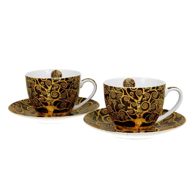 Klimt: Az élet fája - Kétszemélyes porcelán csésze tányérral (Duo Gift) 250ml 