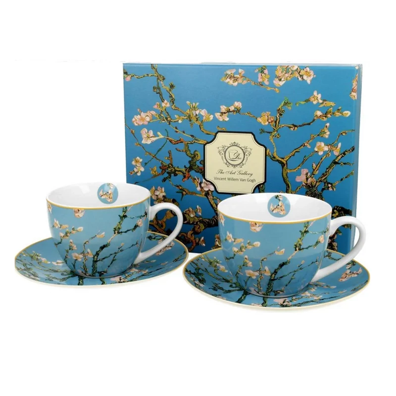 Van Gogh: Mandulavirágzás - Kétszemélyes porcelán csésze tányérral (Duo Gift) 250ml