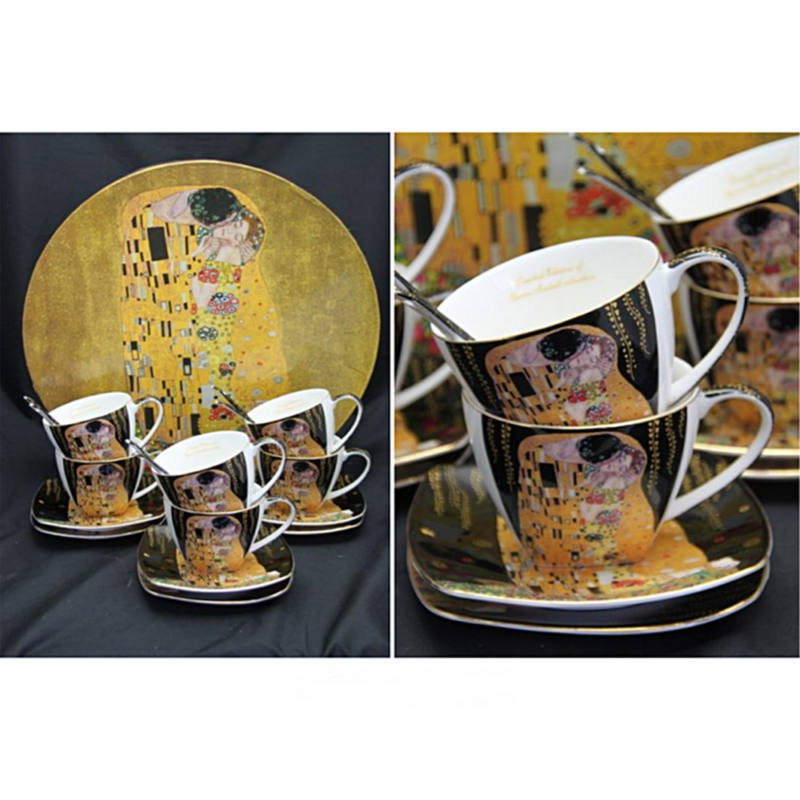 Klimt: A Csók - Hatszemélyes porcelán készlet