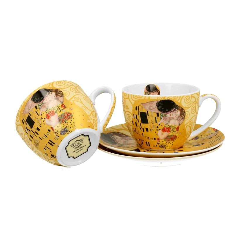 Klimt: The Kiss - Kétszemélyes porcelán csésze tányérral (Duo Gift) 250ml 