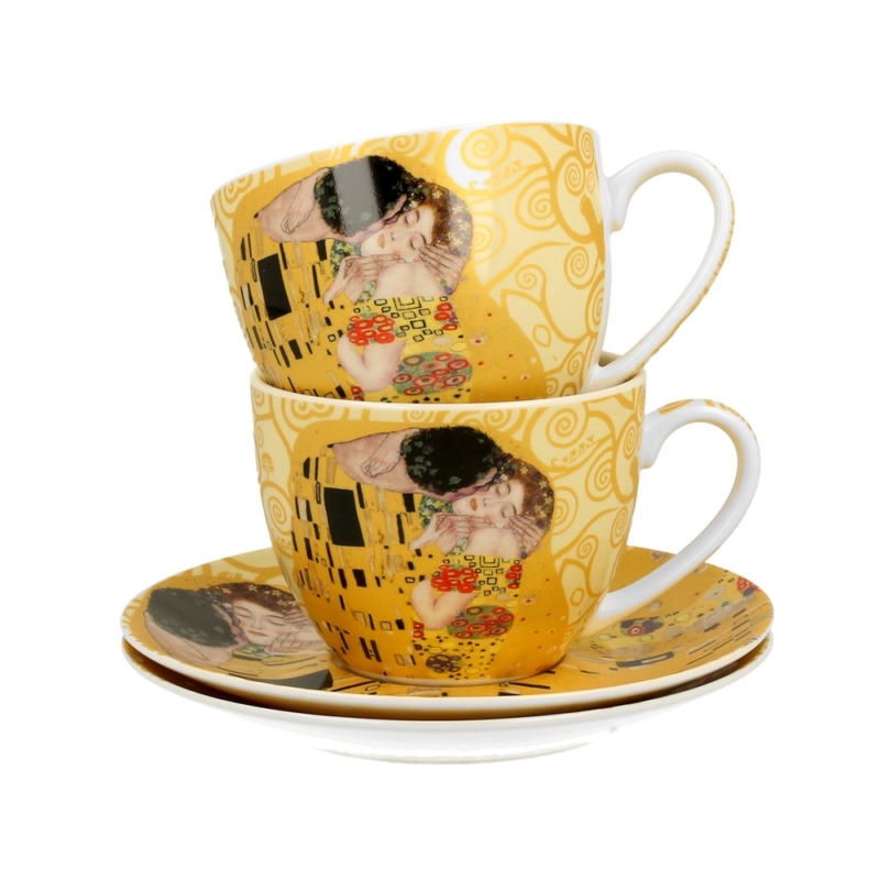 Klimt: The Kiss - Kétszemélyes porcelán csésze tányérral (Duo Gift) 250ml 