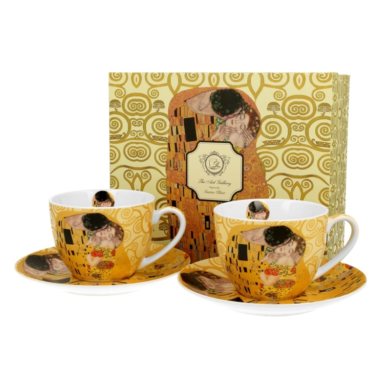 Klimt: The Kiss - Kétszemélyes porcelán csésze tányérral (Duo Gift) 250ml