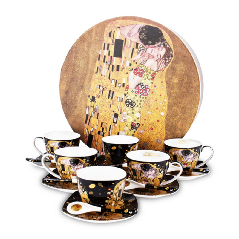 Klimt: A Csók - Hatszemélyes porcelán készlet