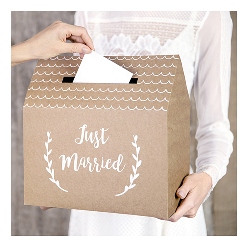 Esküvői pénzgyűjtő doboz - Just Married (rusztikus)
