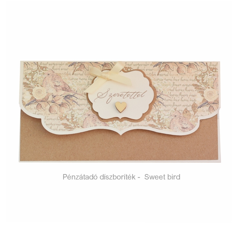 Pénzátadó boríték - Sweet bird  (Hand Made)