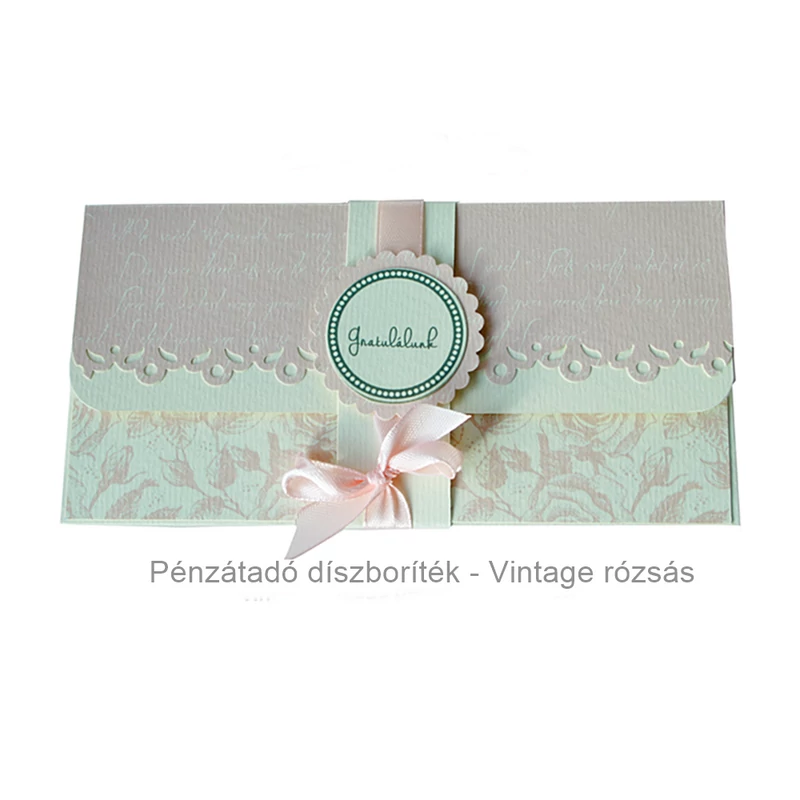 Pénzátadó boríték - Vintage rózsás (Hand Made)