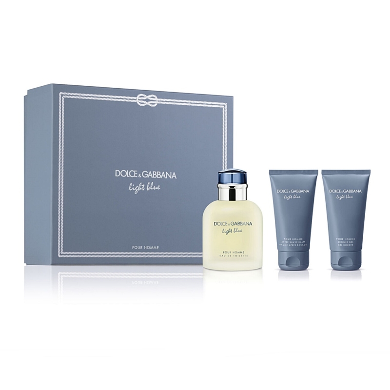 Dolce & Gabbana Light Blue pour Homme EDT 125 ml + ASB 75 ml + SG 50 ml (férfi parfüm szett)