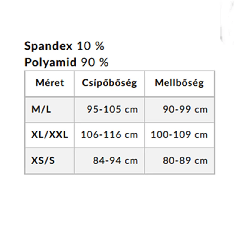 Szexi fekete csipke body mérettáblázat (Obsessive)