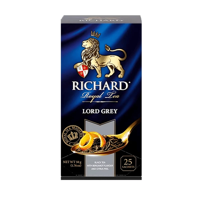 Richard Royal Lord Grey fekete tea bergamott és citrus ízesítéssel (25x2gr)