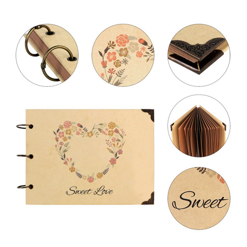 Esküvői scrapbook album tollal (A4)